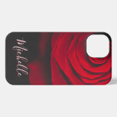 Benutzerdefinierte Monogramm-rote Rose Vintages Fo iPhone Hülle (Rückseite (Horizontal))