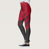 Benutzerdefinierte Monogramm-rote Rose Vintages Fo Leggings (Links)
