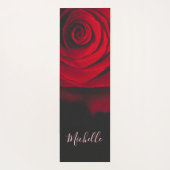 Benutzerdefinierte Monogramm-rote Rose Vintages Fo Yogamatte (Rückseite)