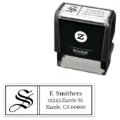 Benutzerdefinierte Monogramm-Rücksendeadresse Permastempel (Beispiel)