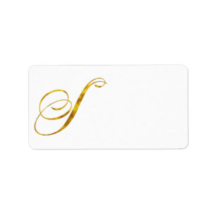 Benutzerdefinierte Monogramm S-Imitat Gold Foil Mo Adressaufkleber