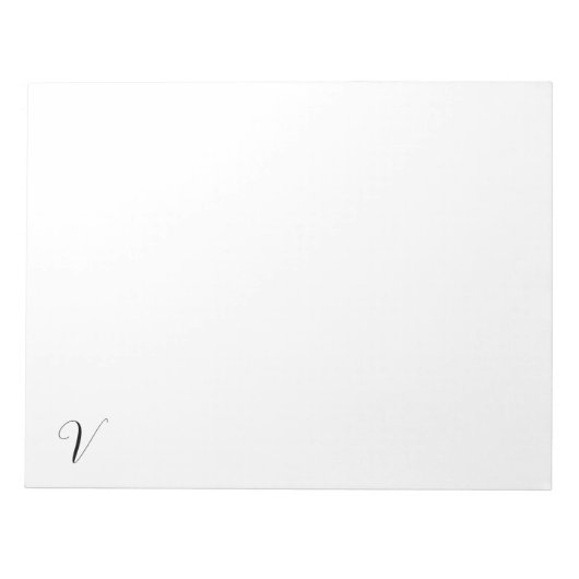 Benutzerdefinierte Monogramm-Schrift Initiale Notizblock (Vorderseite)