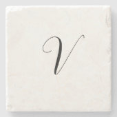 Benutzerdefinierte Monogramm-Schrift Initiale Steinuntersetzer (Vorderseite)