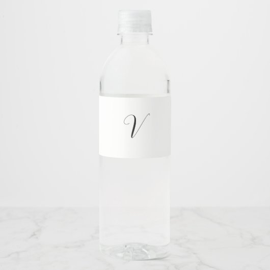 Benutzerdefinierte Monogramm-Schrift Initiale Wasserflaschenetikett (Vorderseite)