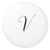 Benutzerdefinierte Monogramm-Schriftinitiale Keramikknauf (Vorderseite)