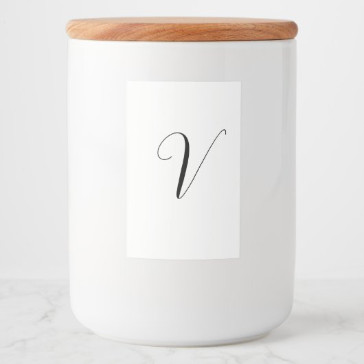 Benutzerdefinierte Monogramm-Schriftinitiale Lebensmitteletikett (Vorderseite)