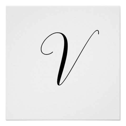 Benutzerdefinierte Monogramm-Schriftinitiale Poster (Vorderseite)