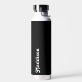 Benutzerdefinierte Monogramm, schwarze Retrotypogr Trinkflasche (Links)