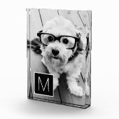 Benutzerdefinierte Monogramm Schwarzweiß-Collage 1 Fotoblock (Rechts)