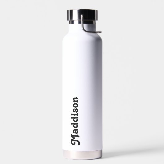 Benutzerdefinierte Monogramm-, Schwarzweiß-Retroty Trinkflasche (Links)
