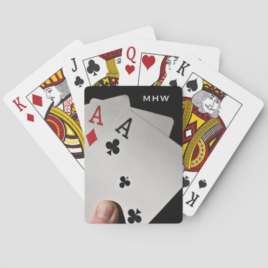 Benutzerdefinierte Monogramm-Spielkarten Spielkarten (Rückseite)