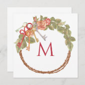 Benutzerdefinierte Monogramm-Stationierung mit Sch Einladung (Vorne/Hinten)