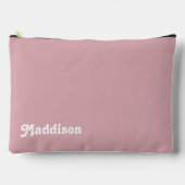 Benutzerdefinierte Monogramm, staubige rosa Retrot Zubehörtasche (Vorderseite)