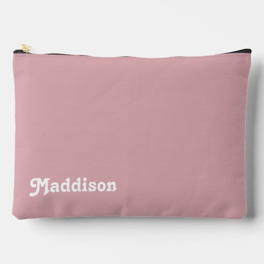 Benutzerdefinierte Monogramm, staubige rosa Retrot Zubehörtasche (Vorderseite)