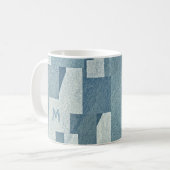 benutzerdefinierte Monogramm-Tasse "Blue Concrete" Kaffeetasse (Vorderseite Links)