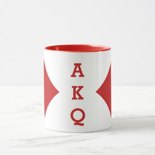 Benutzerdefinierte Monogramm-Tasse des Kartenspiel Tasse (Zentrum)