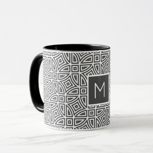 Benutzerdefinierte monogramm-Tasse für Abstraktes Tasse (Vorderseite Links)