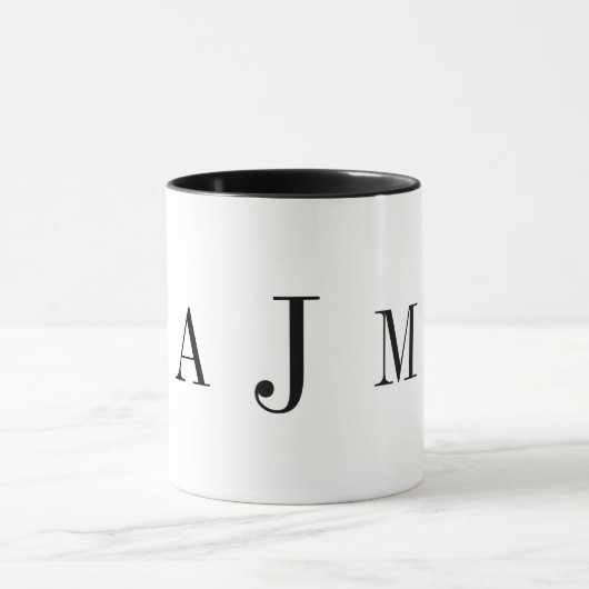 Benutzerdefinierte Monogramm-Tasse Tasse (Zentrum)