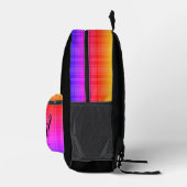 Benutzerdefinierte Monogramm Topographie Retro far Bedruckter Rucksack (Rechts)