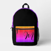 Benutzerdefinierte Monogramm Topographie Retro far Bedruckter Rucksack (Vorderseite)