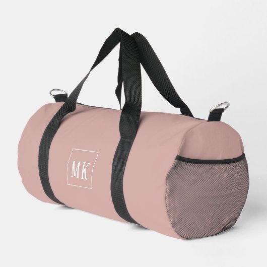 Benutzerdefinierte Monogramm, überall rötlich pink Duffle Bag (Rechte Ecke)