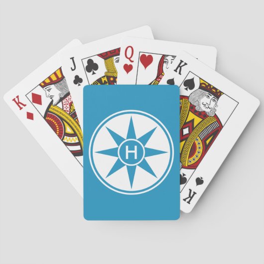 Benutzerdefinierte Monogramm- und Farbspielkarten Spielkarten (Rückseite)
