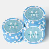 Benutzerdefinierte Monogramm und Imitate Türkisfar Pokerchips (Stapel)