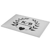 Benutzerdefinierte Monogramm und Nachname Laurels  Schneidebrett (Ecke)