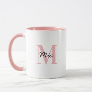 Benutzerdefinierte Monogramm und Name fett farbige Tasse