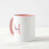 Benutzerdefinierte Monogramm und Name fett farbige Tasse (Vorderseite Links)