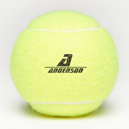 Benutzerdefinierte Monogramm und Name Tennisbälle (Vorderseite)