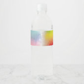 Benutzerdefinierte Monogramm-Vorlage Farbige moder Wasserflaschenetikett (Rückseite)