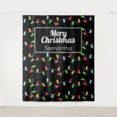 Benutzerdefinierte Monogramm-Weihnachtslichter Wandteppich (Vorderseite)