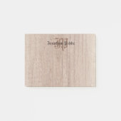 Benutzerdefinierte Monogramm-Woodschau alte Skript Post-it Klebezettel (Vorderseite)