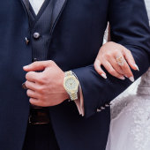 Benutzerdefinierte Monogramm-Zweiton-Erbeuhr Armbanduhr