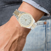 Benutzerdefinierte Monogramm-Zweiton-Erbeuhr Armbanduhr