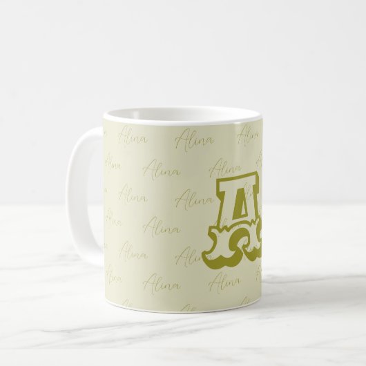 Benutzerdefinierte monogrammatikalische Tasse mit (Vorderseite Links)