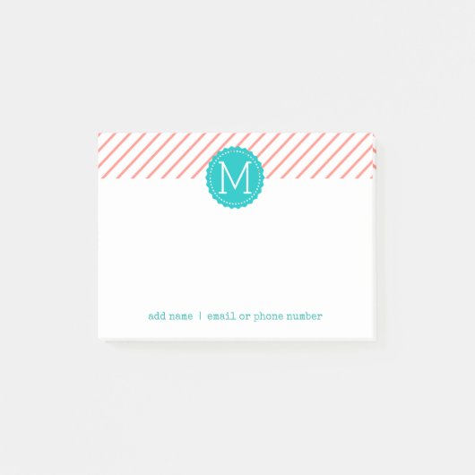 Benutzerdefinierte Monogramme Post-it® Notizen (Vorderseite)