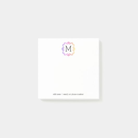 Benutzerdefinierte Monogramme Post-it® Notizen (Vorderseite)