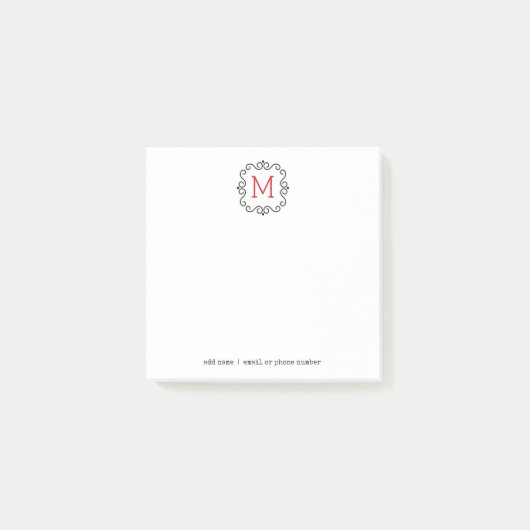 Benutzerdefinierte Monogramme Post-it® Notizen (Vorderseite)