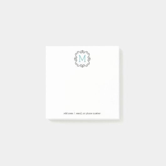 Benutzerdefinierte Monogramme Post-it® Notizen (Vorderseite)
