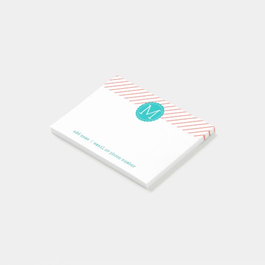 Benutzerdefinierte Monogramme Post-it®-Notizen Post-it Klebezettel (angewinkelt)