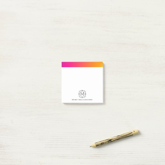 Benutzerdefinierte Monogramme Post-it®-Notizen Post-it Klebezettel (Auf Schreibtisch)