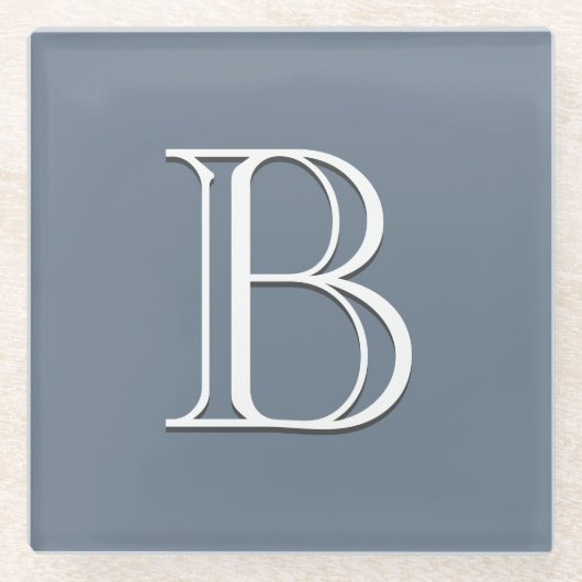 Benutzerdefinierte monogrammierte Anfangsbuchstabe Glasuntersetzer (Vorderseite)