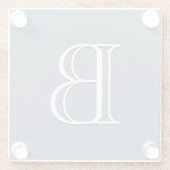 Benutzerdefinierte monogrammierte Anfangsbuchstabe Glasuntersetzer (Rückseite)