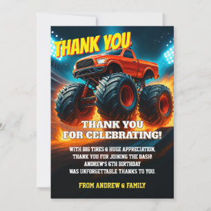 Benutzerdefinierte Monster-Truck-Autos-Geburtstags Dankeskarte