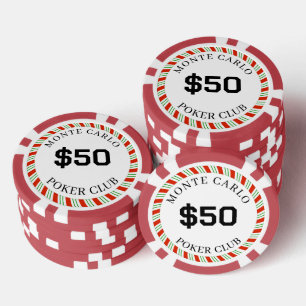 Benutzerdefinierte Monte Carlo Smooth $50 14 Gramm Pokerchips