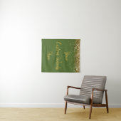 Benutzerdefinierte Moosgrüne Goldene Geburtstagsfe Wandteppich (Beispiel (Horizontal))