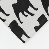 Benutzerdefinierte Mops-Dog-Silhouette Fleecedecke (Ecke)