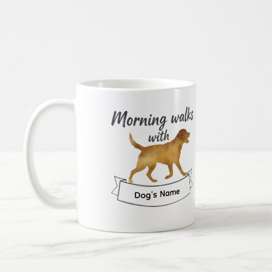 Benutzerdefinierte Morgenspaziergänge Mit Labrador Kaffeetasse (Links)